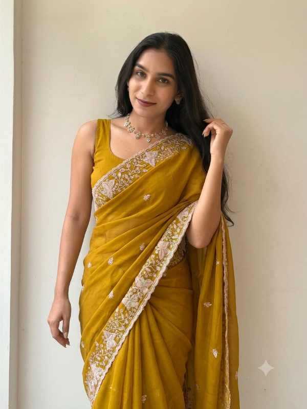 Georgette Saree in Pink