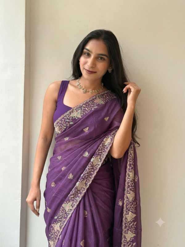 Georgette Saree in Pink