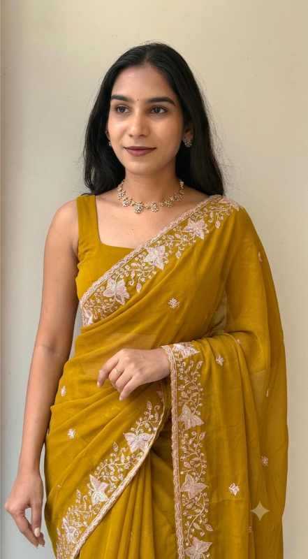 Georgette Saree in Pink