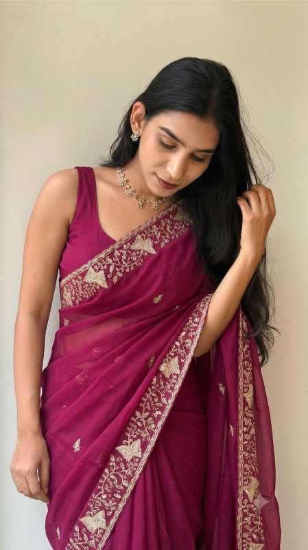 Georgette Saree in Pink