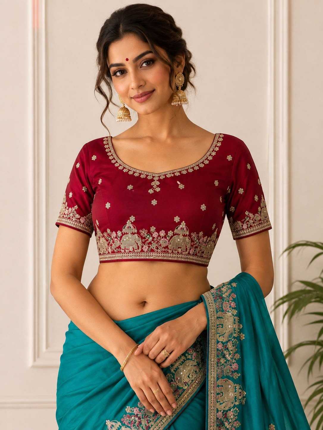 Georgette Saree in White