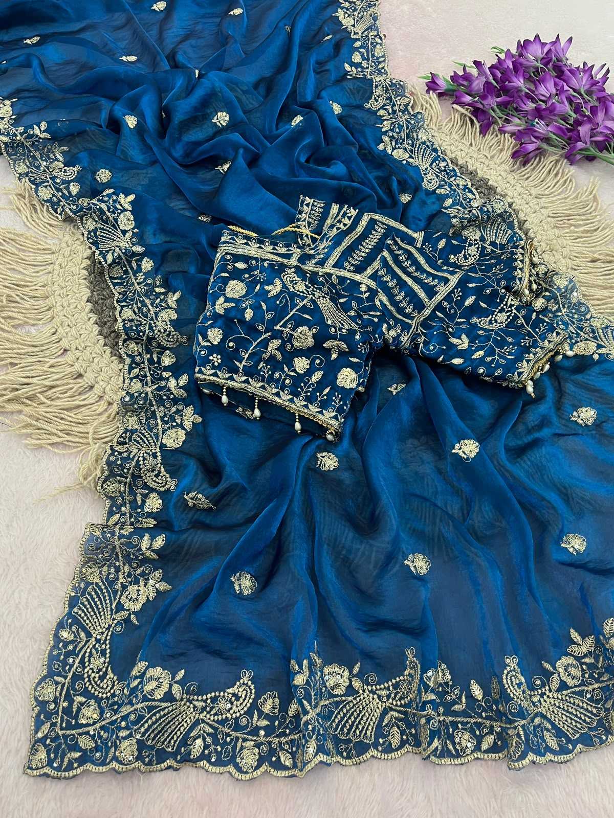 Fanton Satin Silk Party Wear Saree