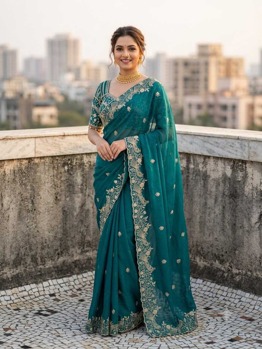 Fanton Satin Silk Party Wear Saree