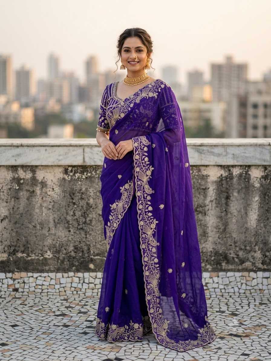 Fanton Satin Silk Party Wear Saree