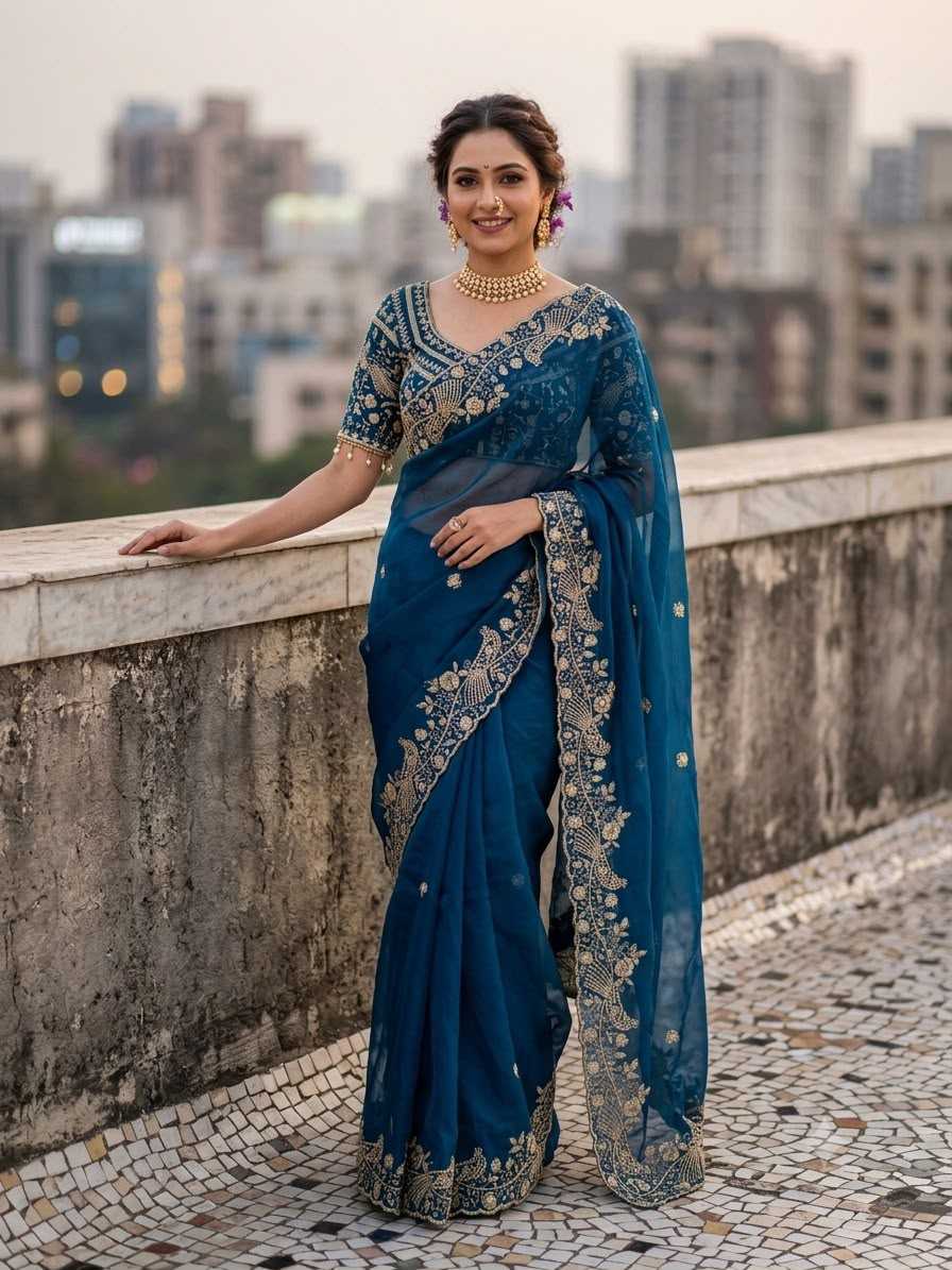 Fanton Satin Silk Party Wear Saree