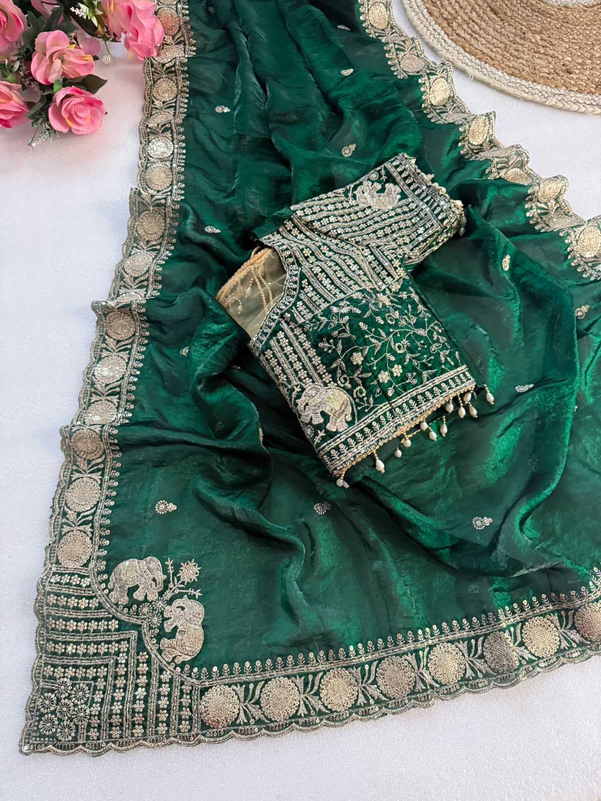 Manki Satin Designer Saree
