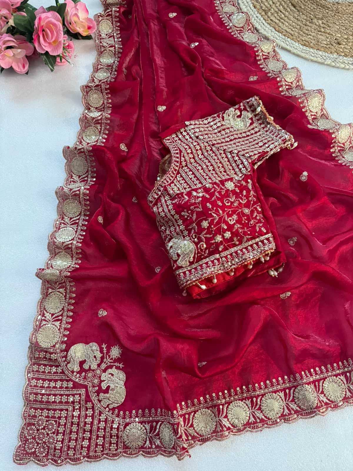 Manki Satin Designer Saree
