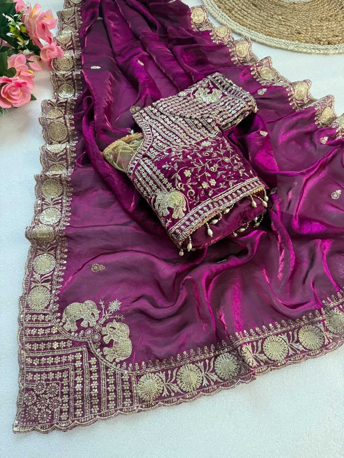 Manki Satin Designer Saree