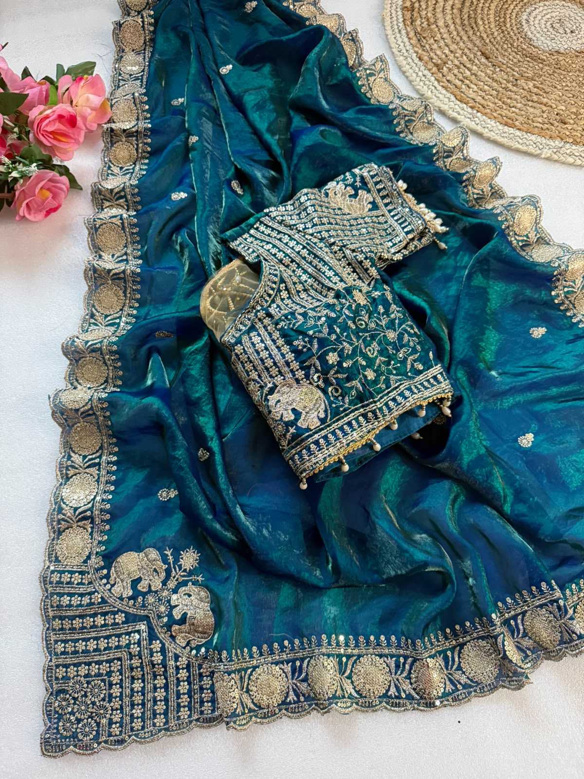 Manki Satin Designer Saree