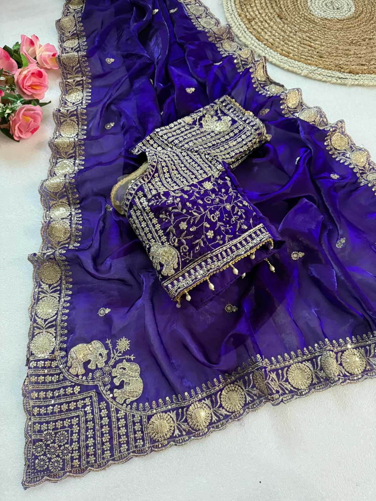 Manki Satin Designer Saree