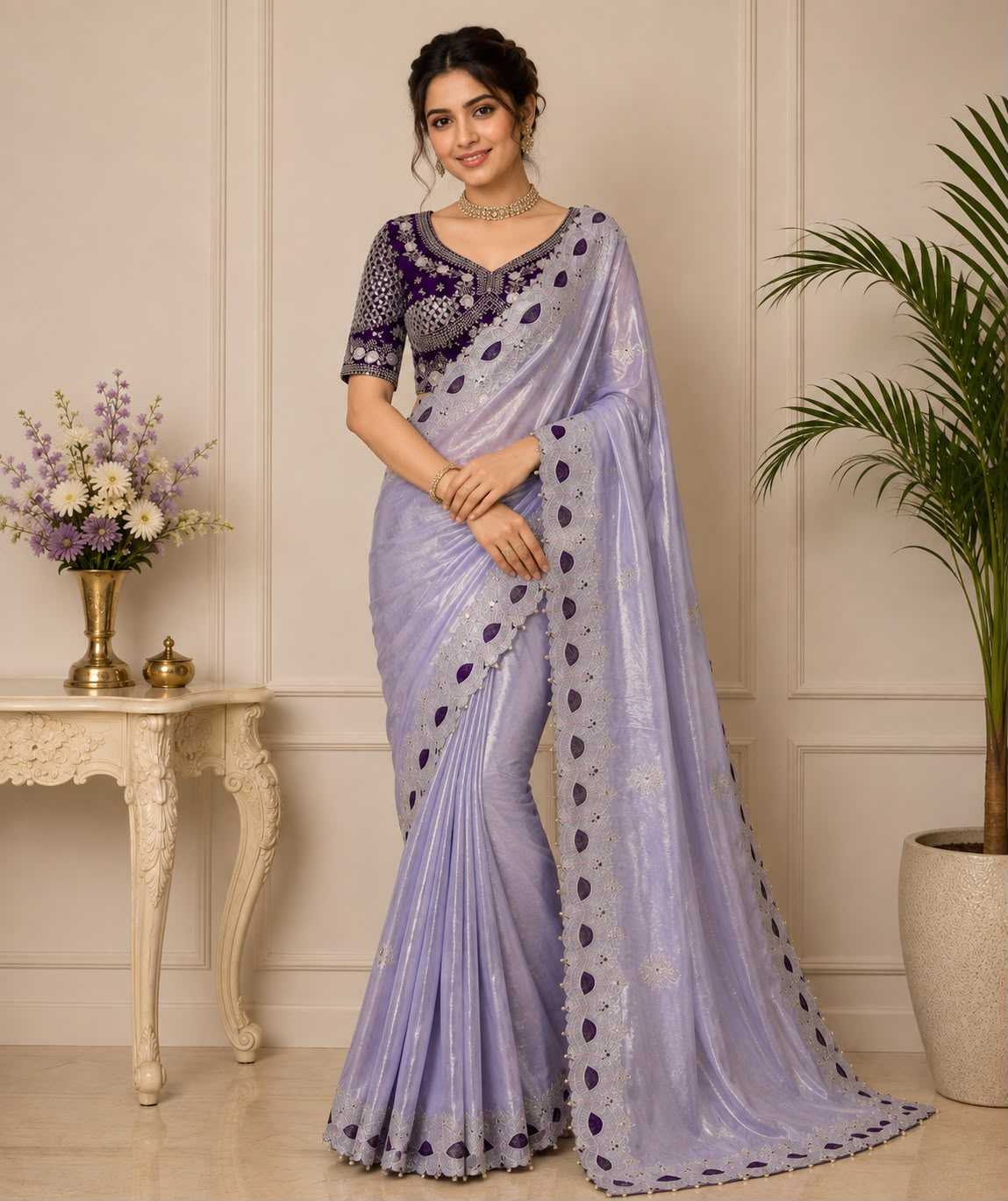 Pulkit Satin Sequence Saree