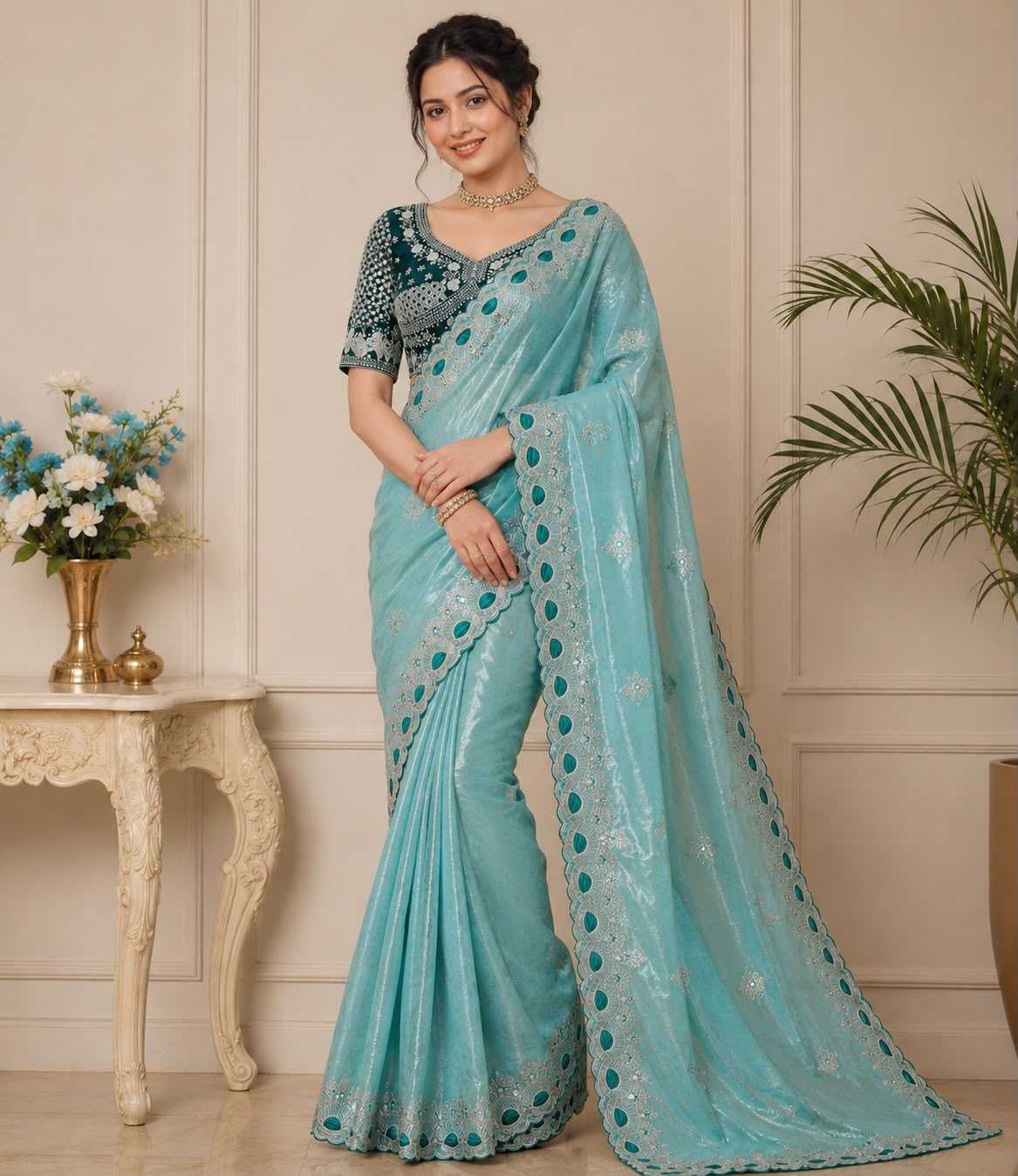Pulkit Satin Sequence Saree