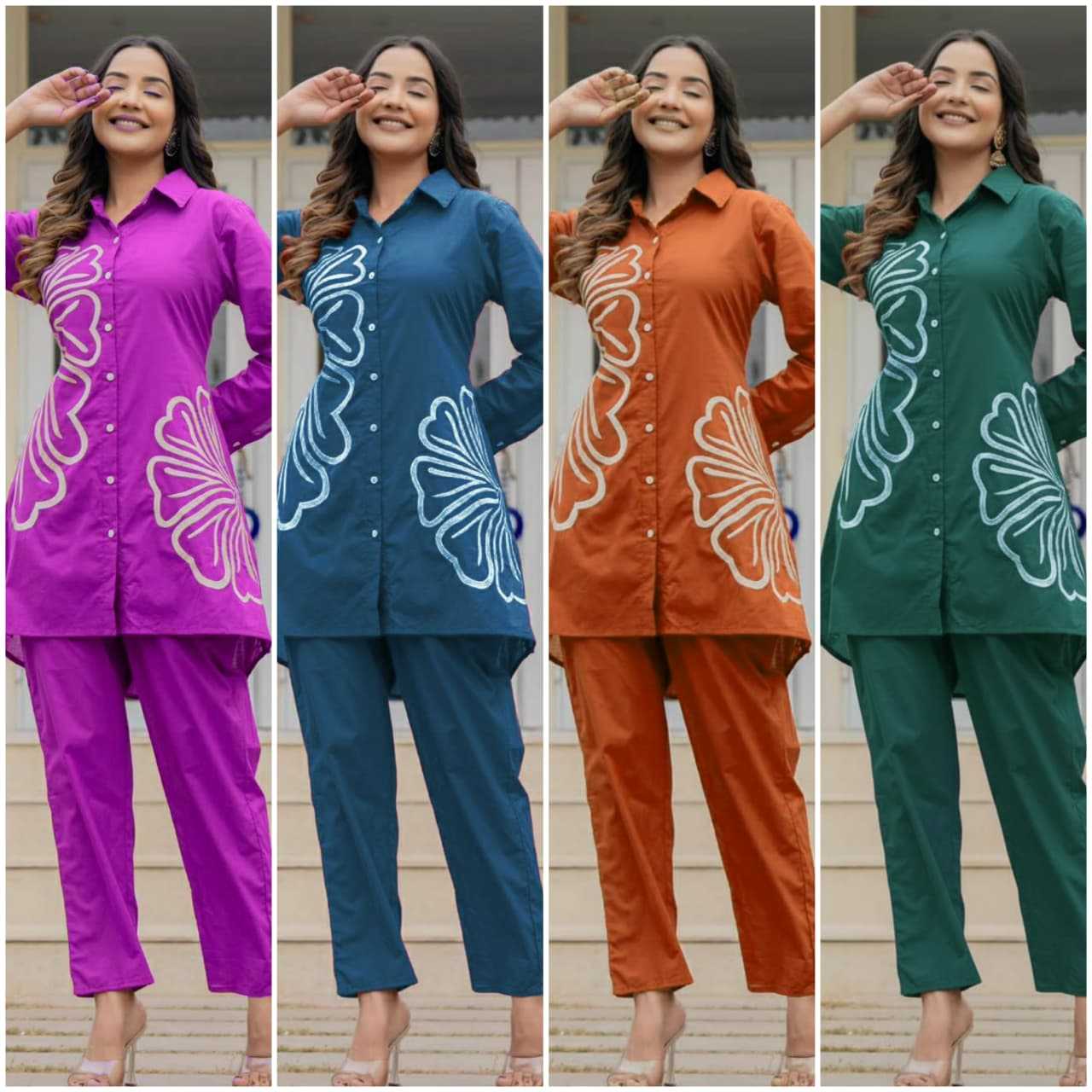 Slub Reyon Co-ord Set