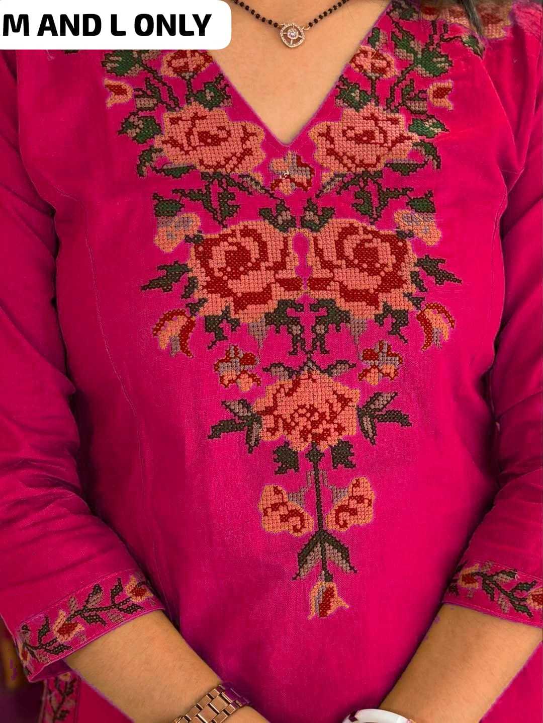 Slub Silk Embroidery Suit