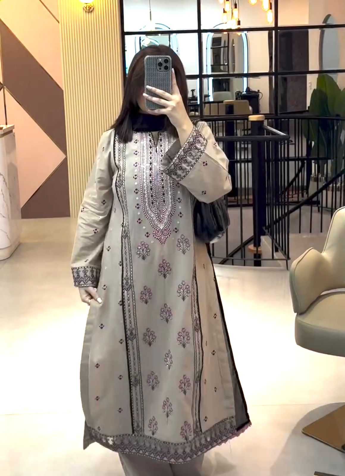 Faux Georgette Embroidery Suit
