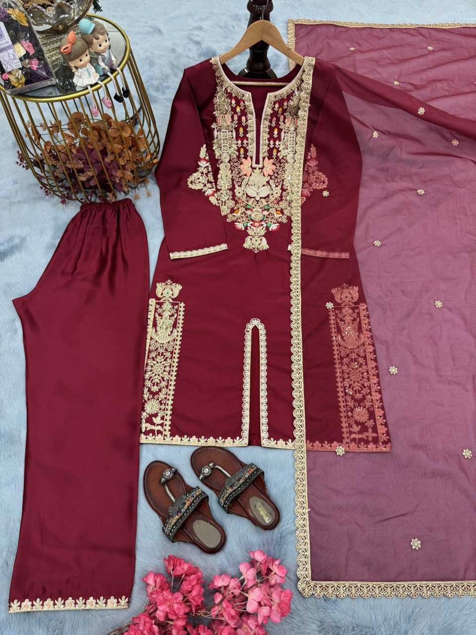 Satin Silk Ladies Suit