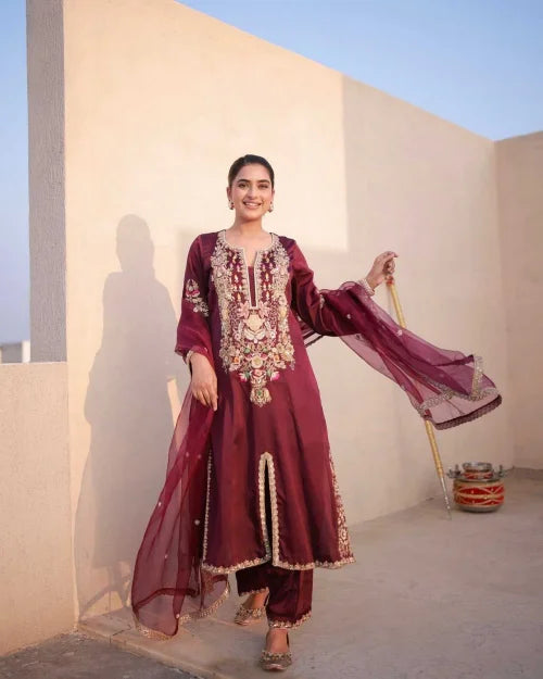 Satin Silk Ladies Suit