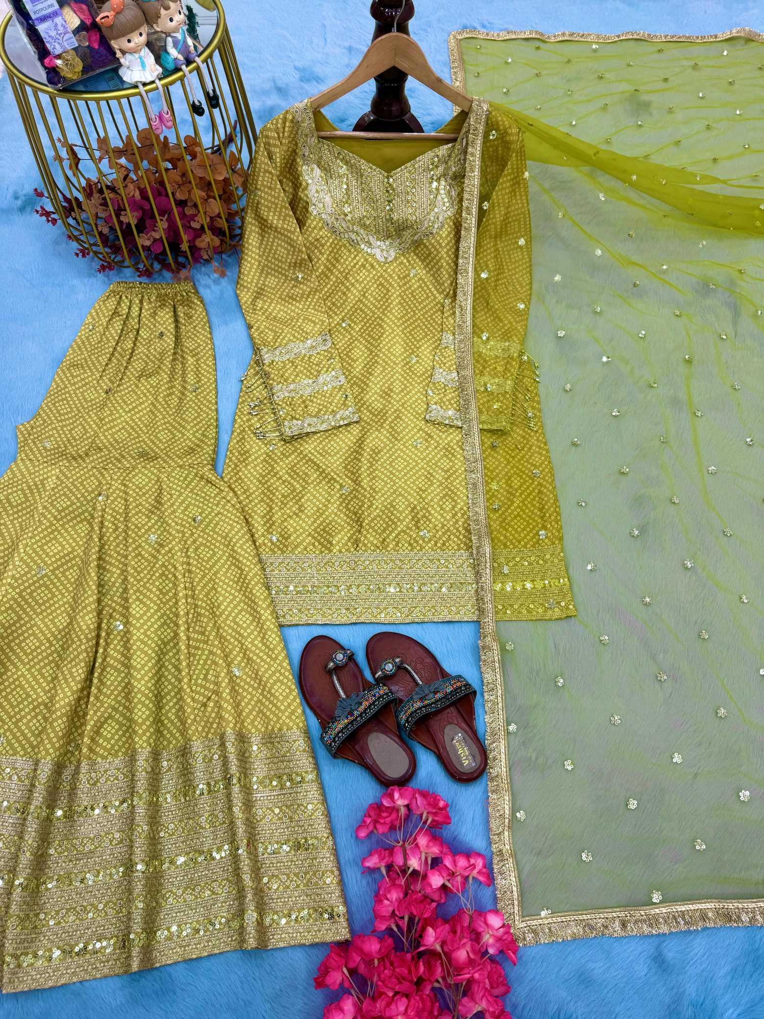 Chinon Silk Printed Suit