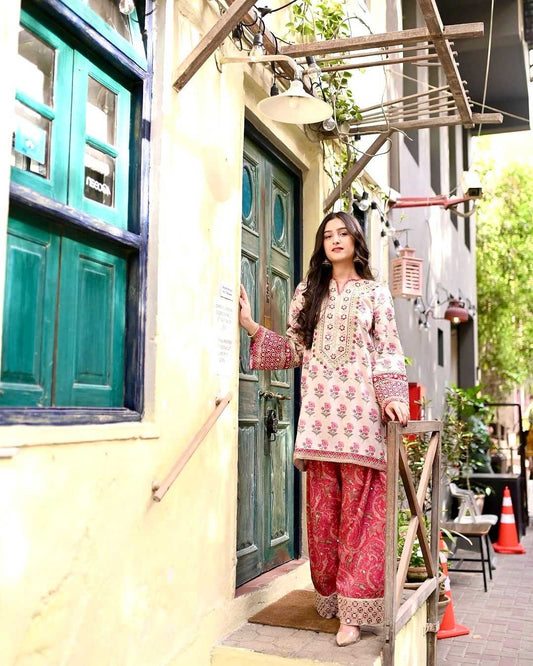 Crepe Printed Suit