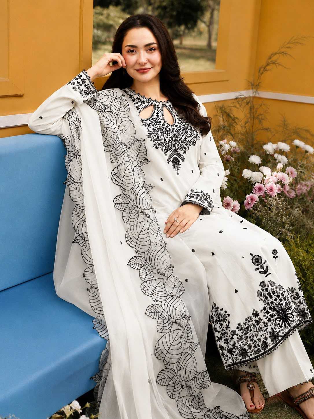 Satin Embroidery Suit