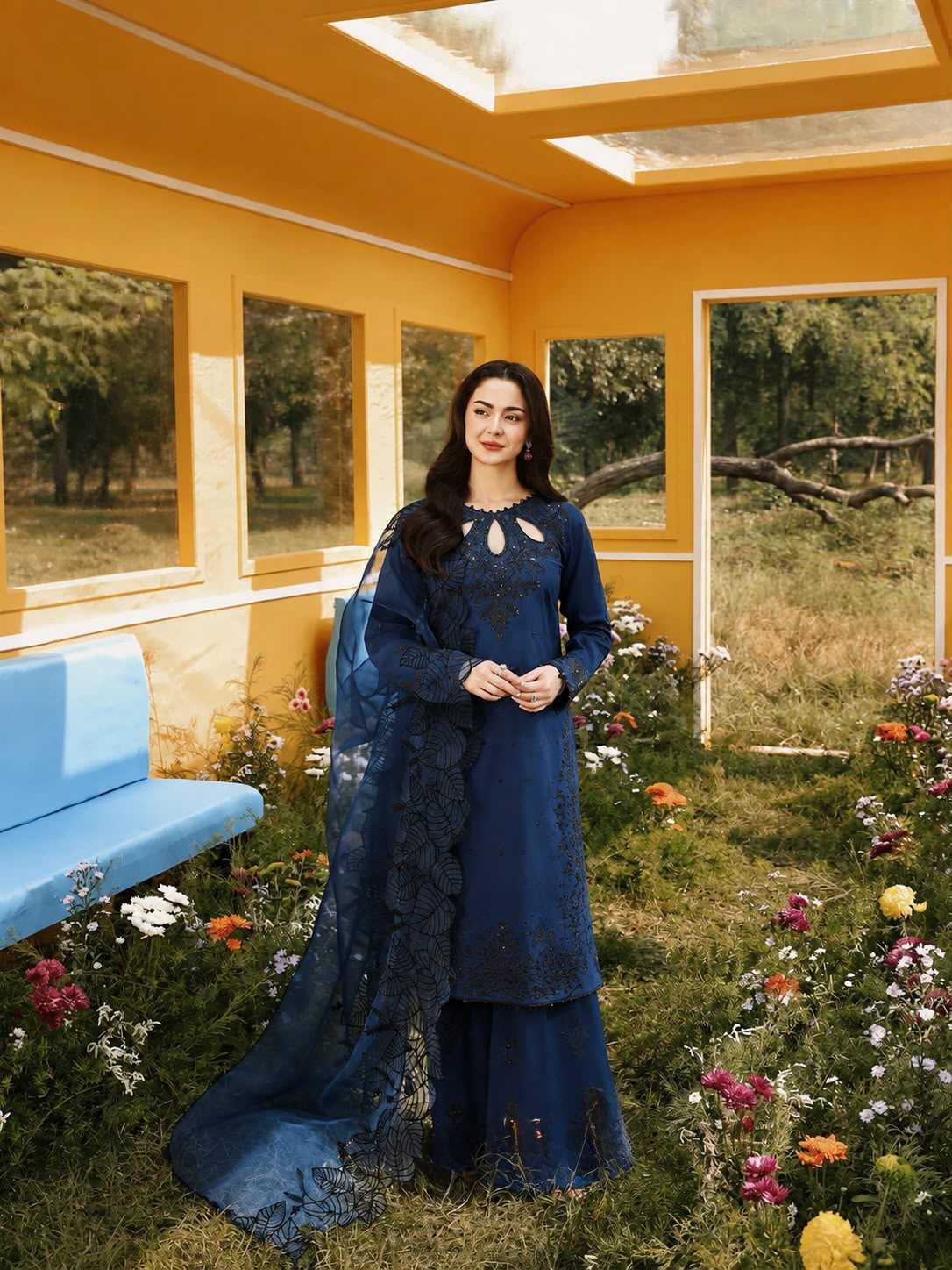 Satin Embroidery Suit