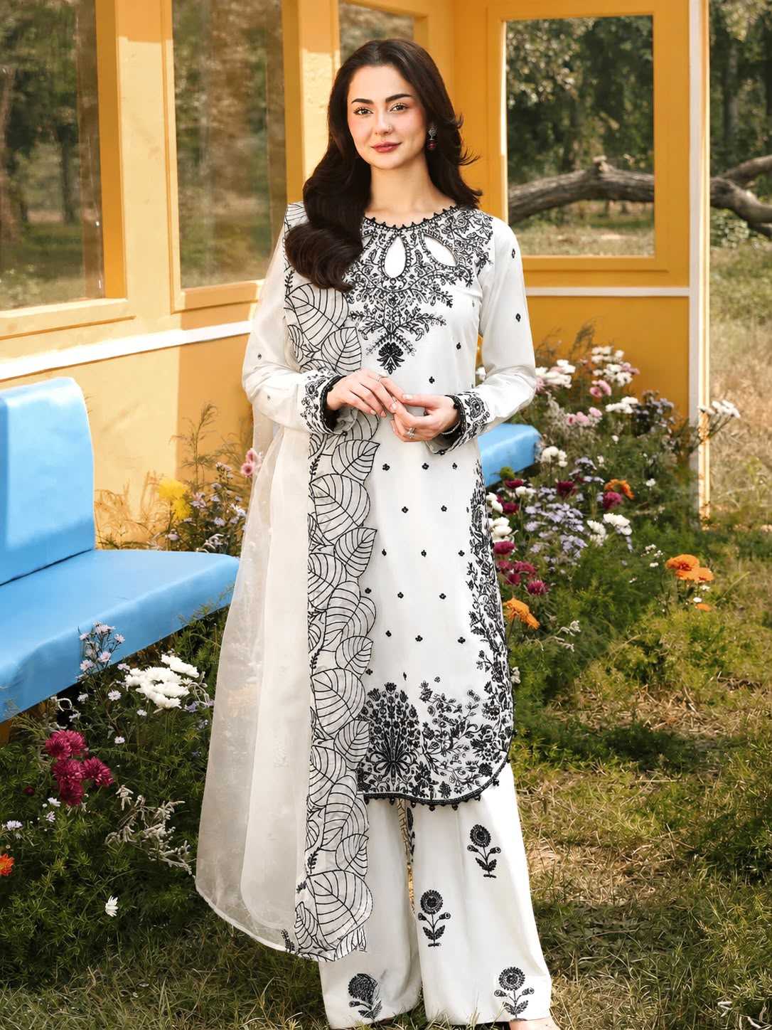 Satin Embroidery Suit