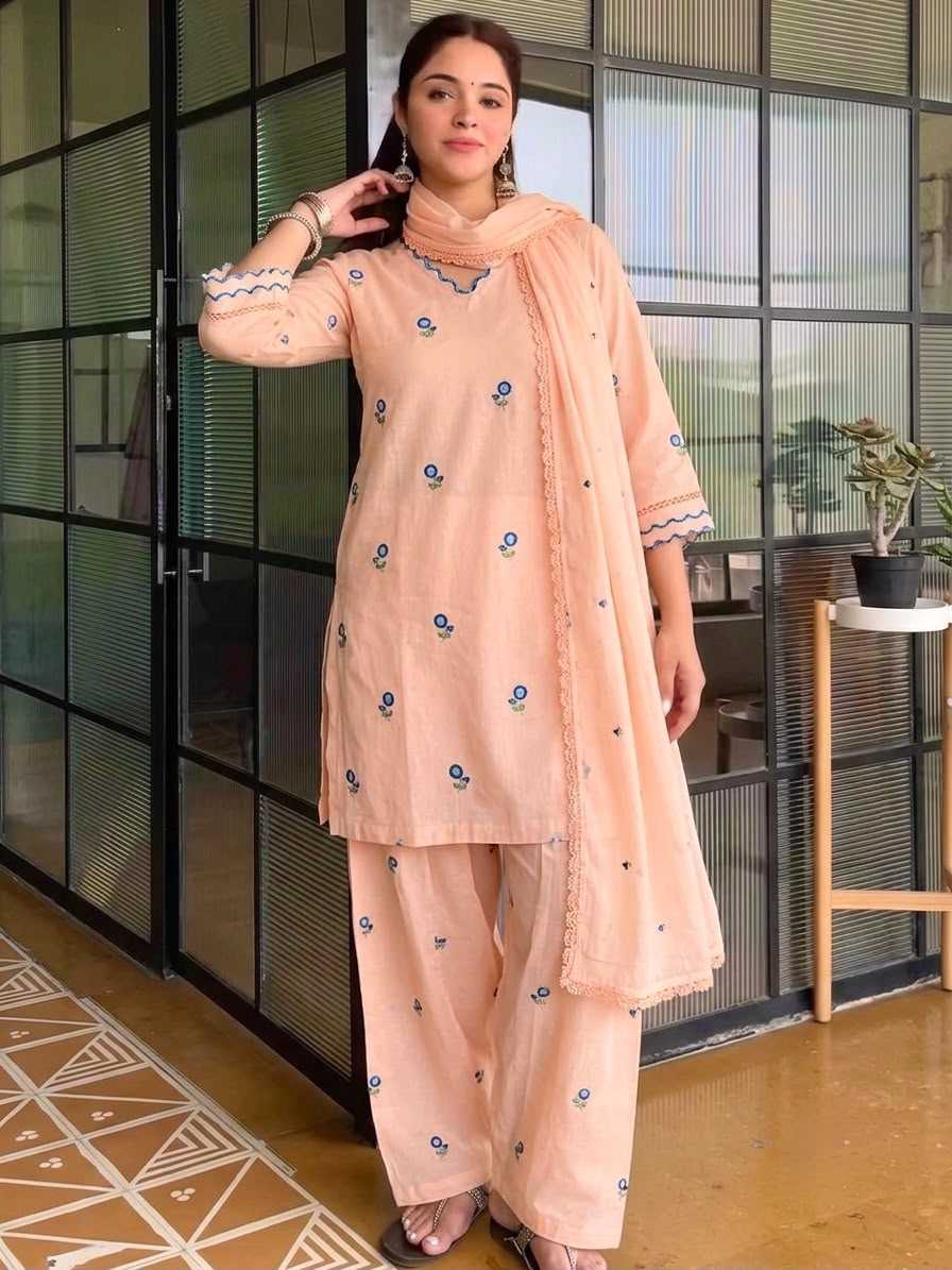 Satin Embroidery Suit