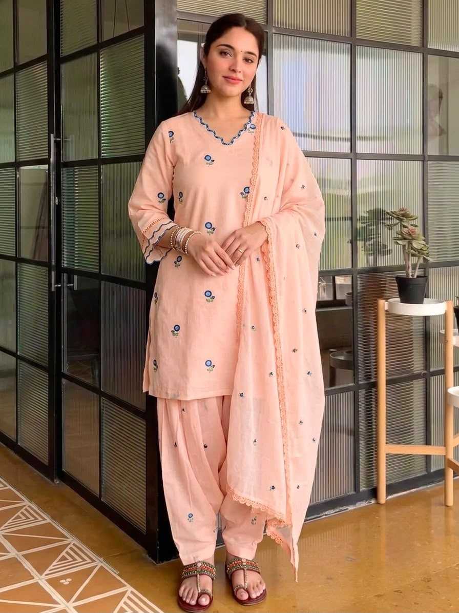 Satin Embroidery Suit