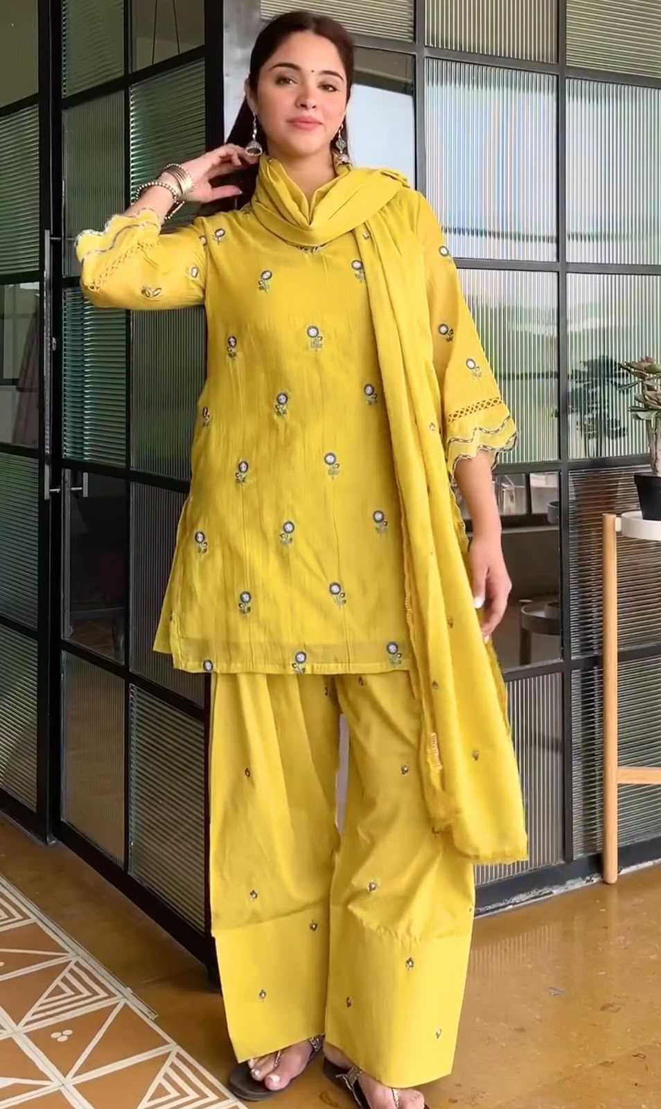 Satin Embroidery Suit