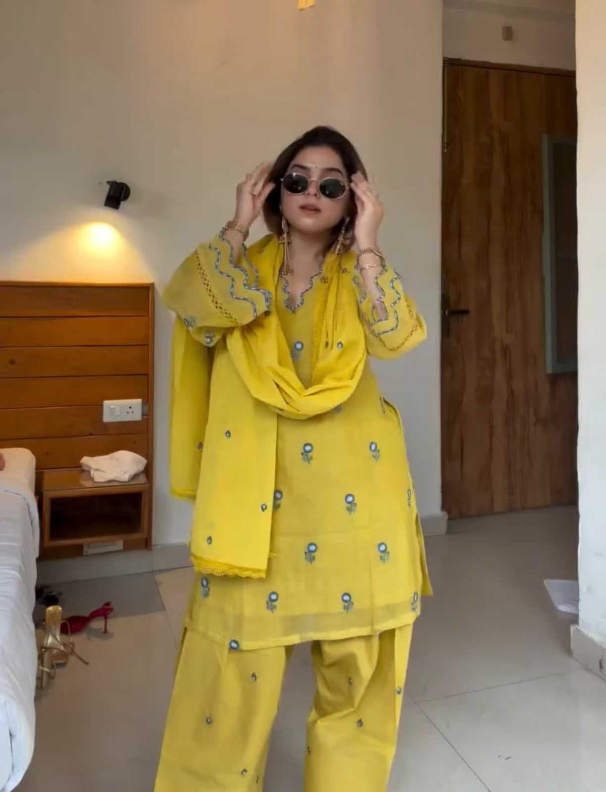 Satin Embroidery Suit