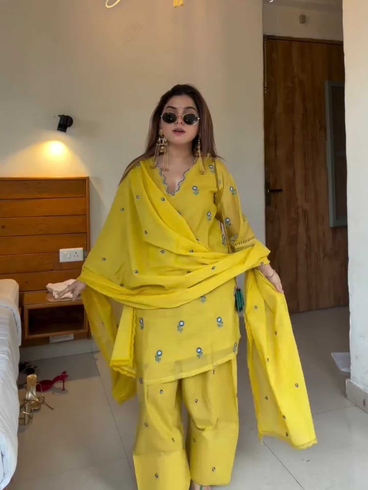 Satin Embroidery Suit