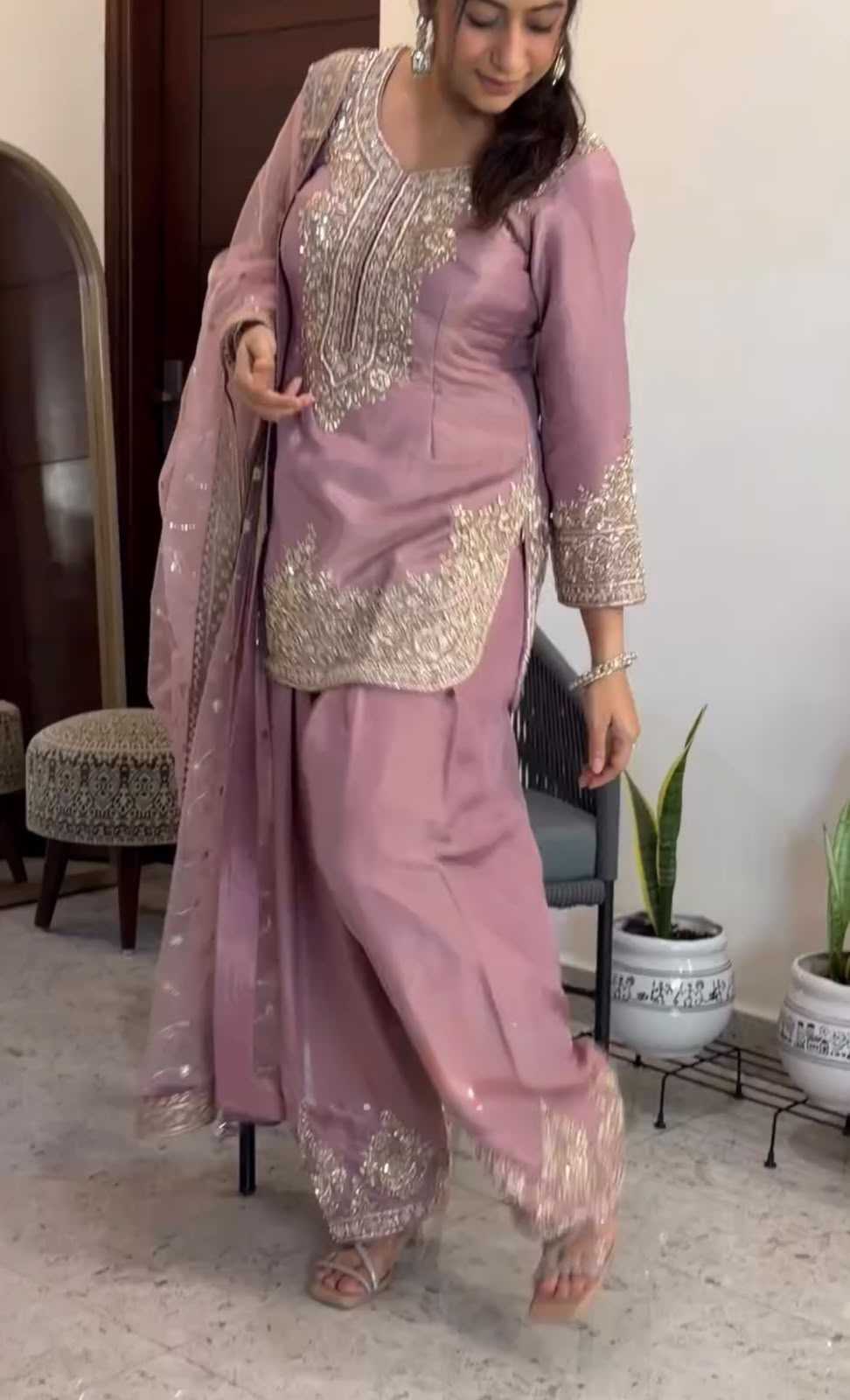 Pure Silk Embroidery Suit