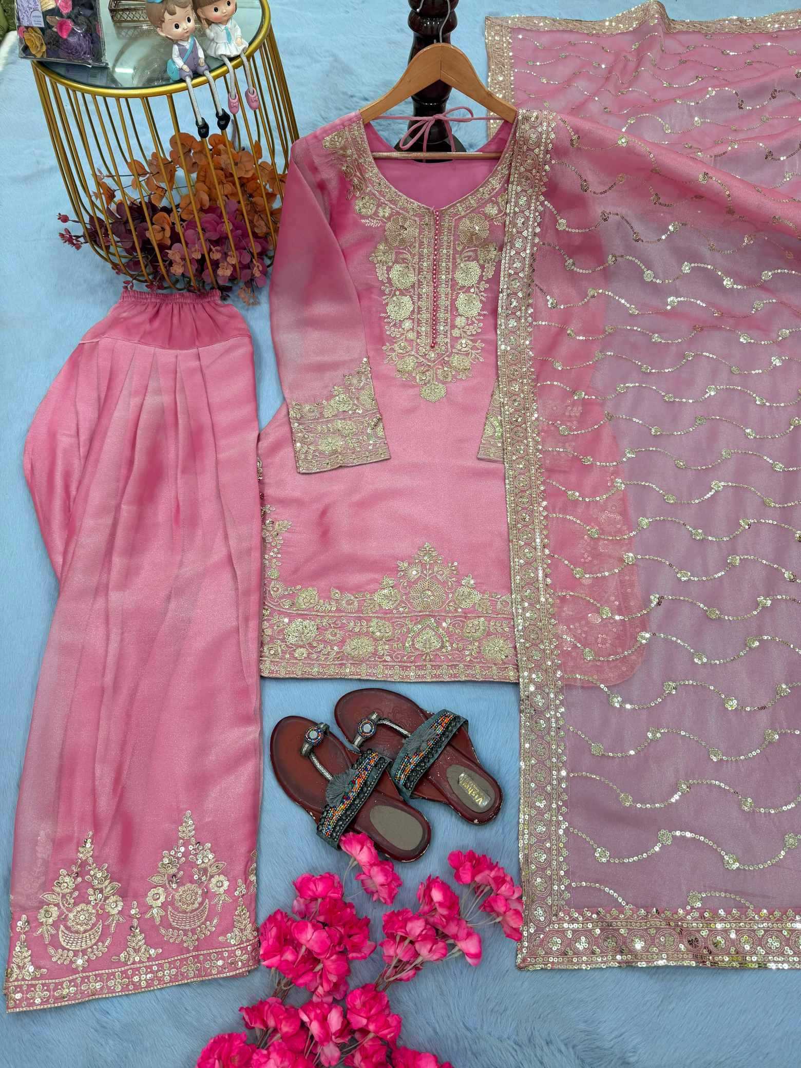 Pure Silk Embroidery Suit