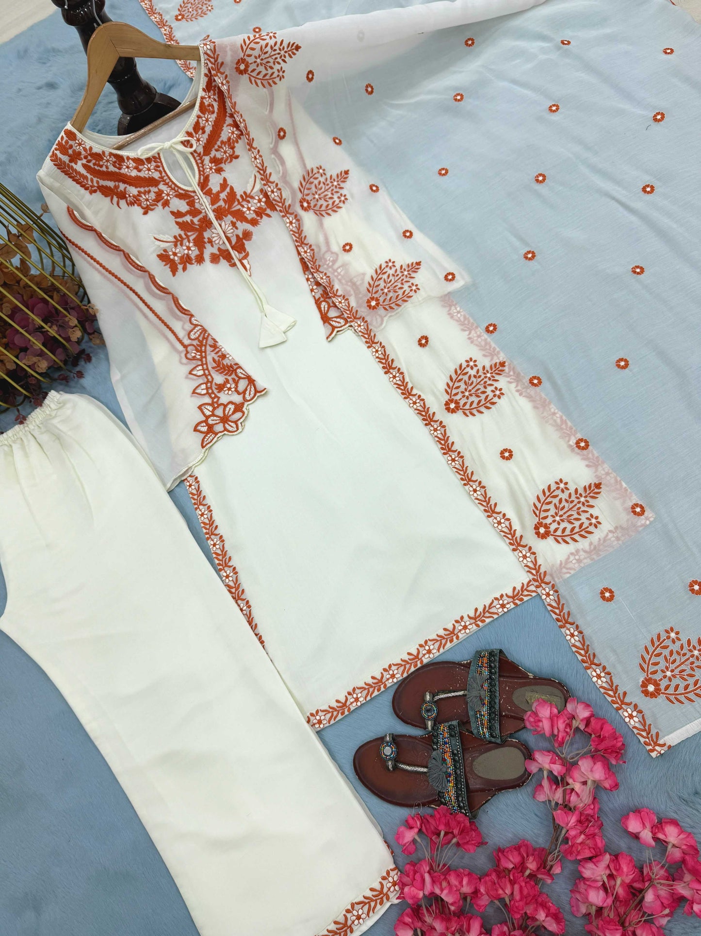 Heavy Roman Silk Embroidery Suit