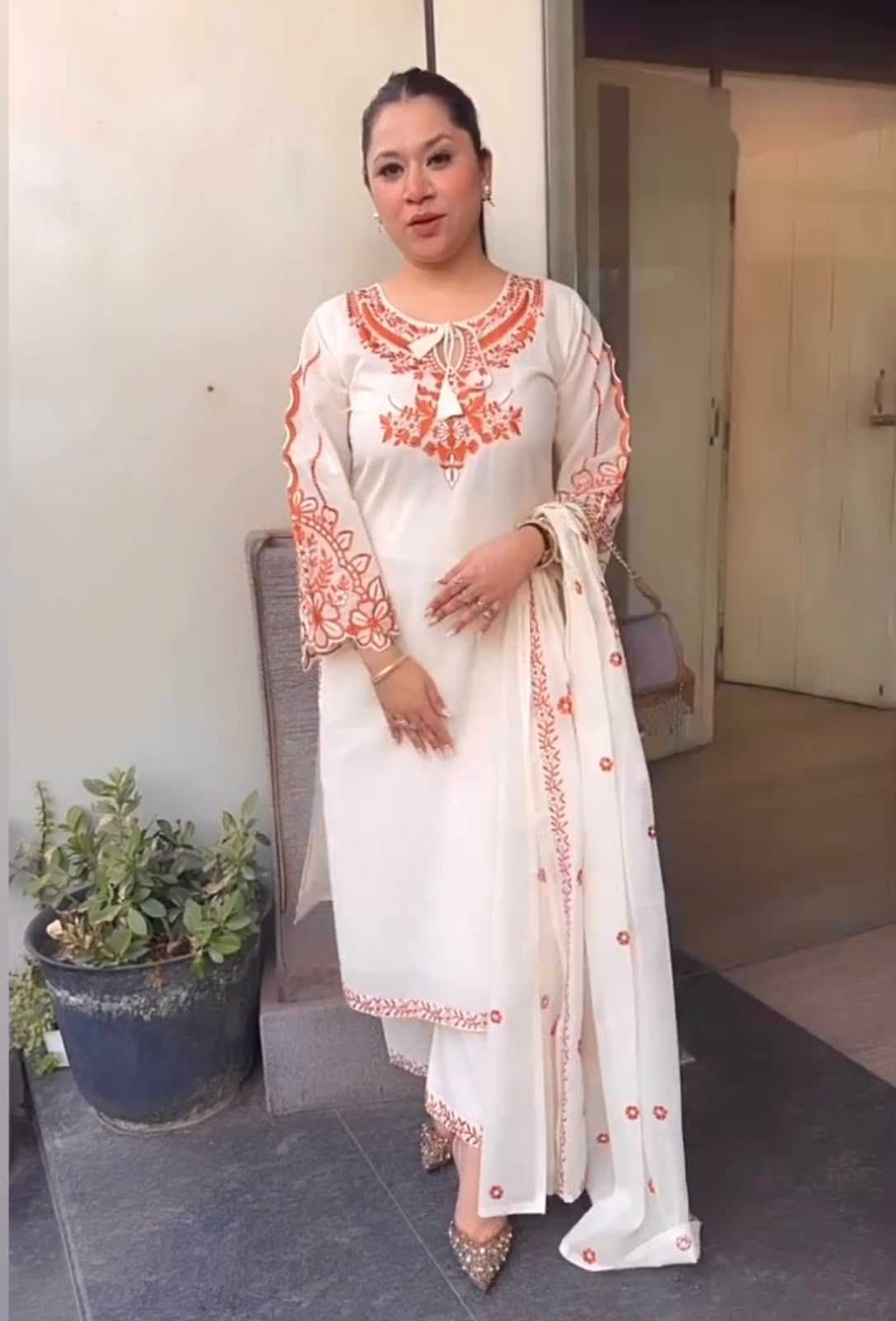 Heavy Roman Silk Embroidery Suit