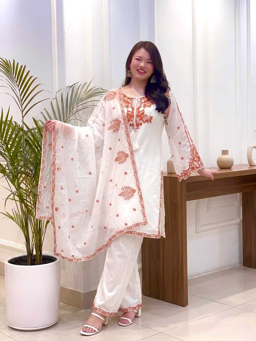 Heavy Roman Silk Embroidery Suit