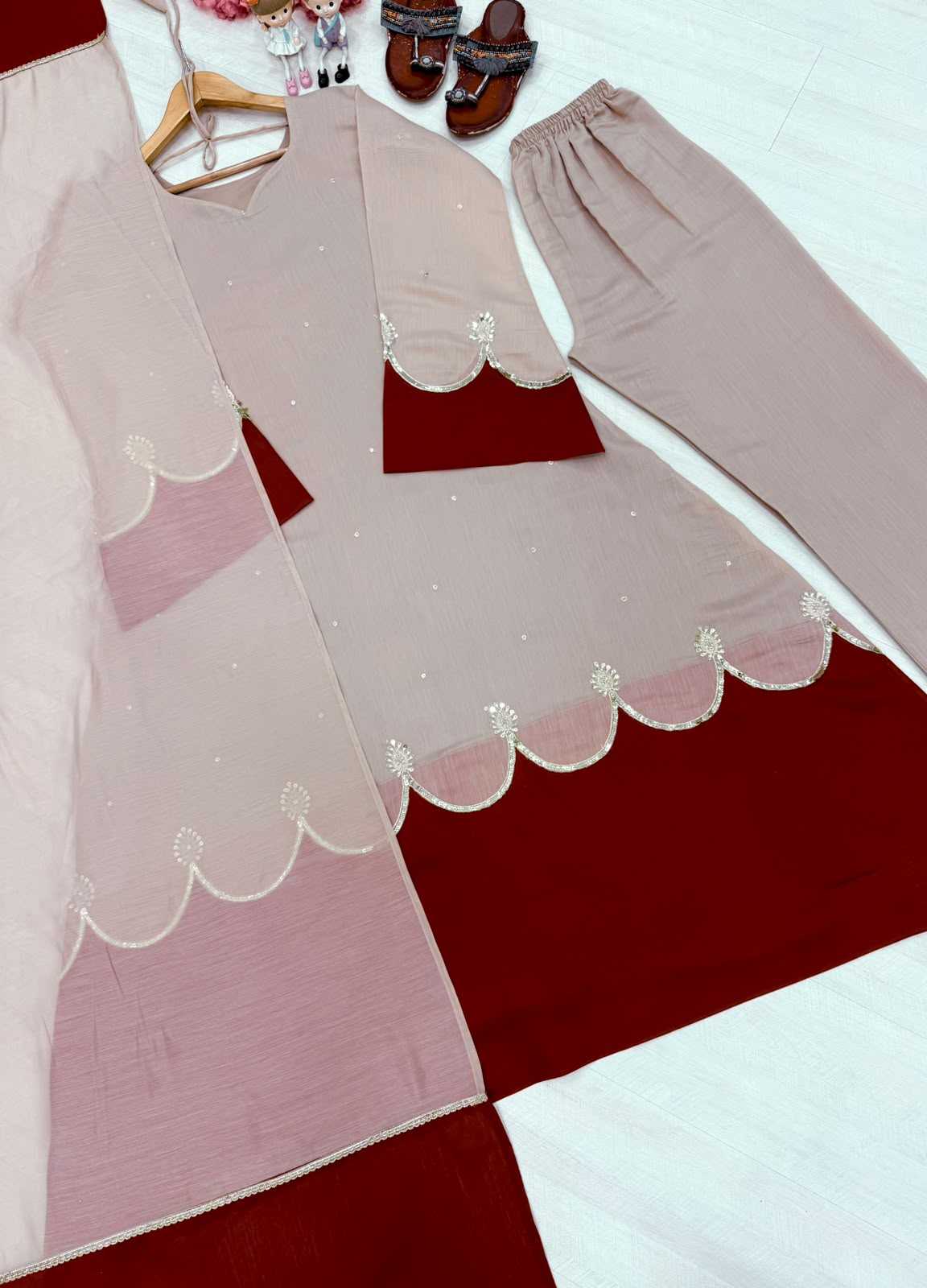 Premium Roman Silk Designer Suit 056