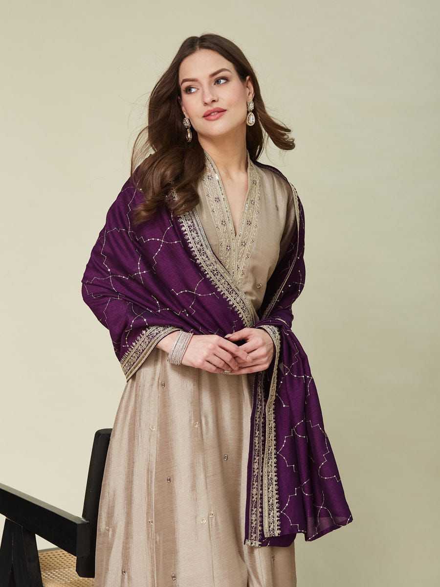 Vichitra Silk Anarkali Kurti