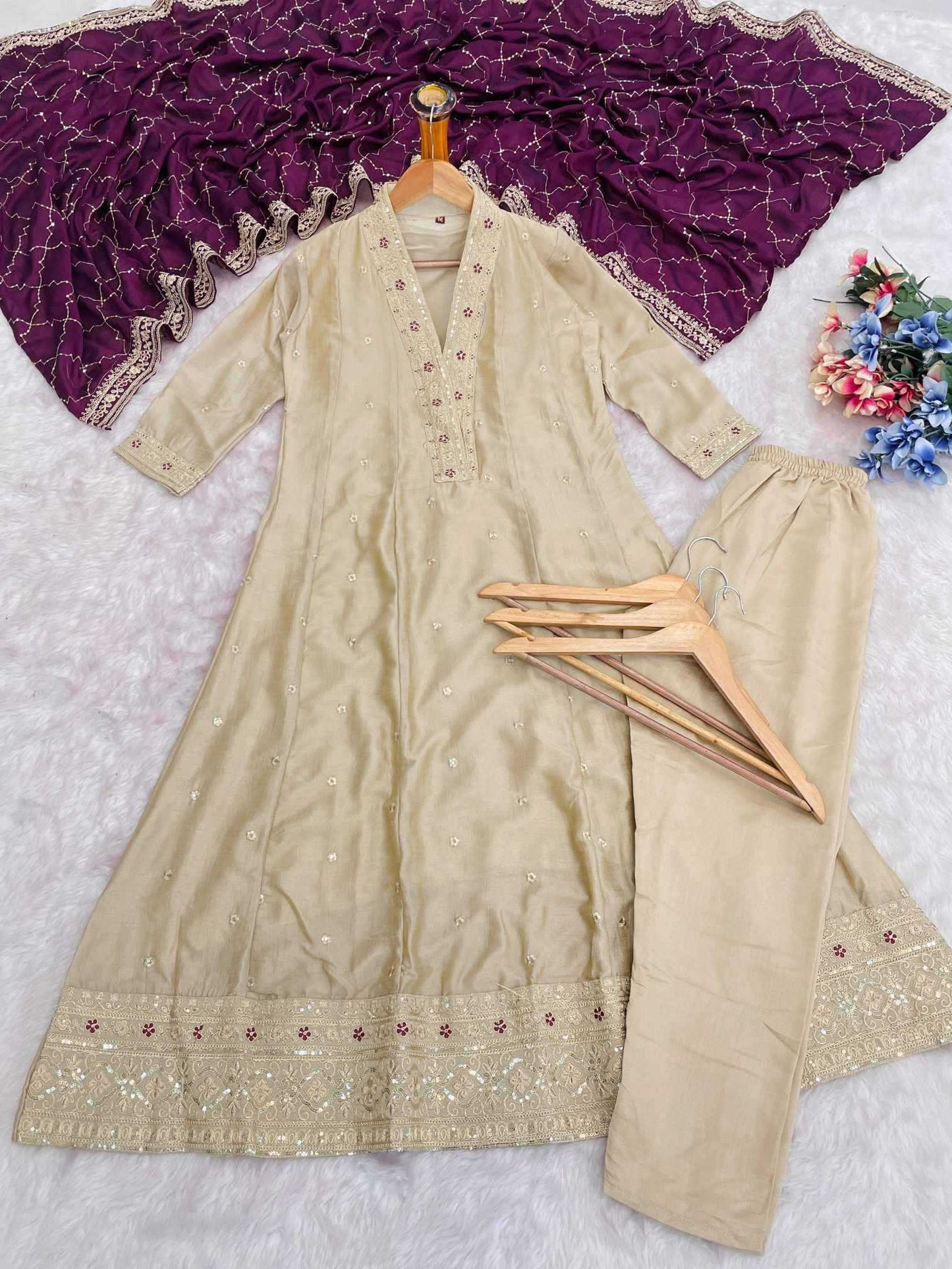 Vichitra Silk Anarkali Kurti