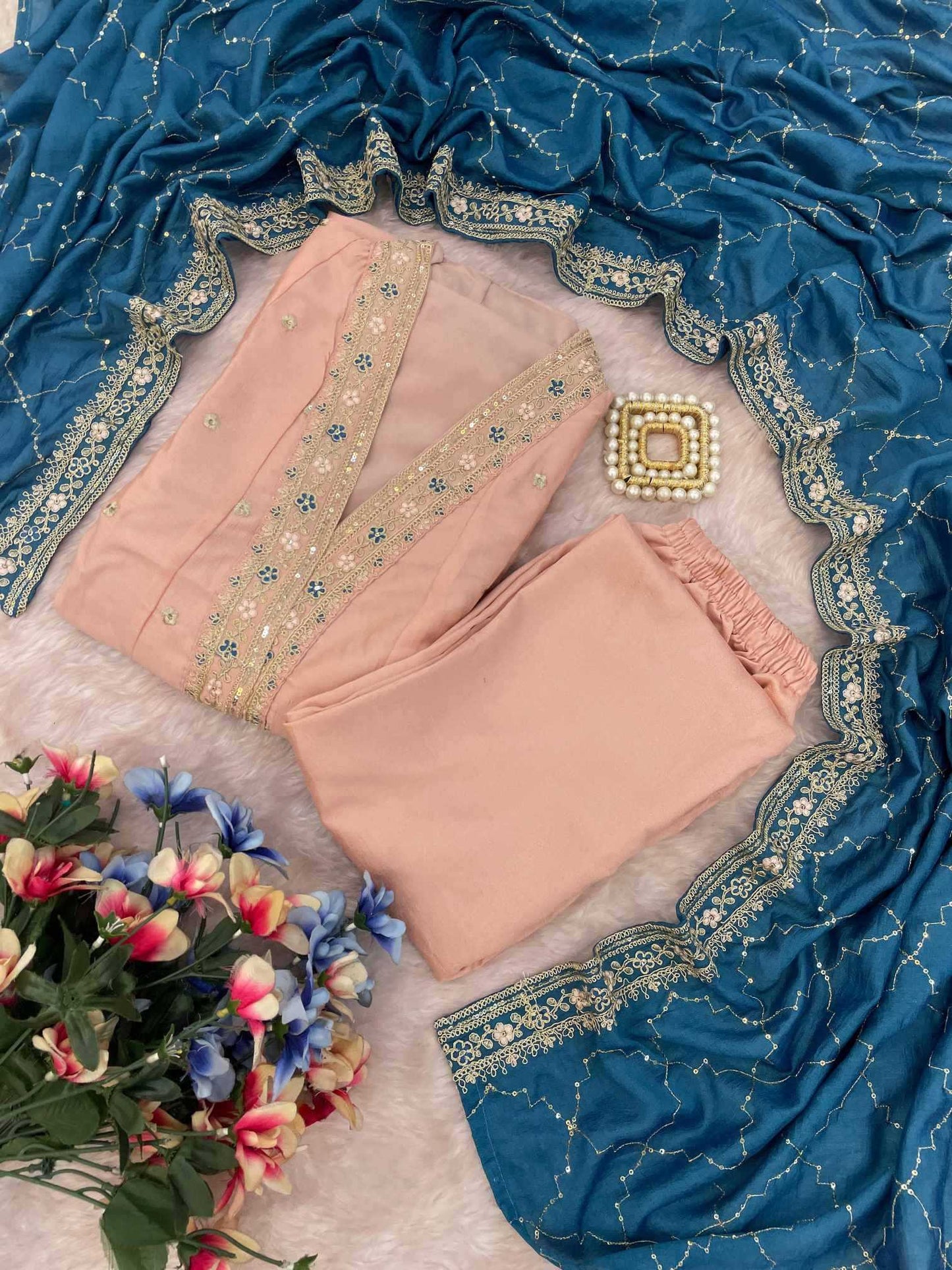 Vichitra Silk Anarkali Kurti