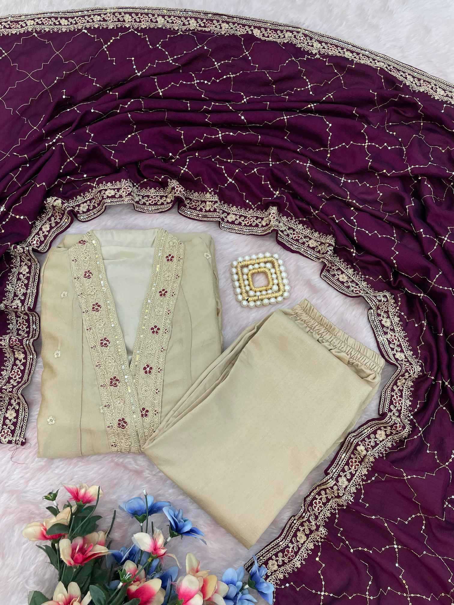 Vichitra Silk Anarkali Kurti