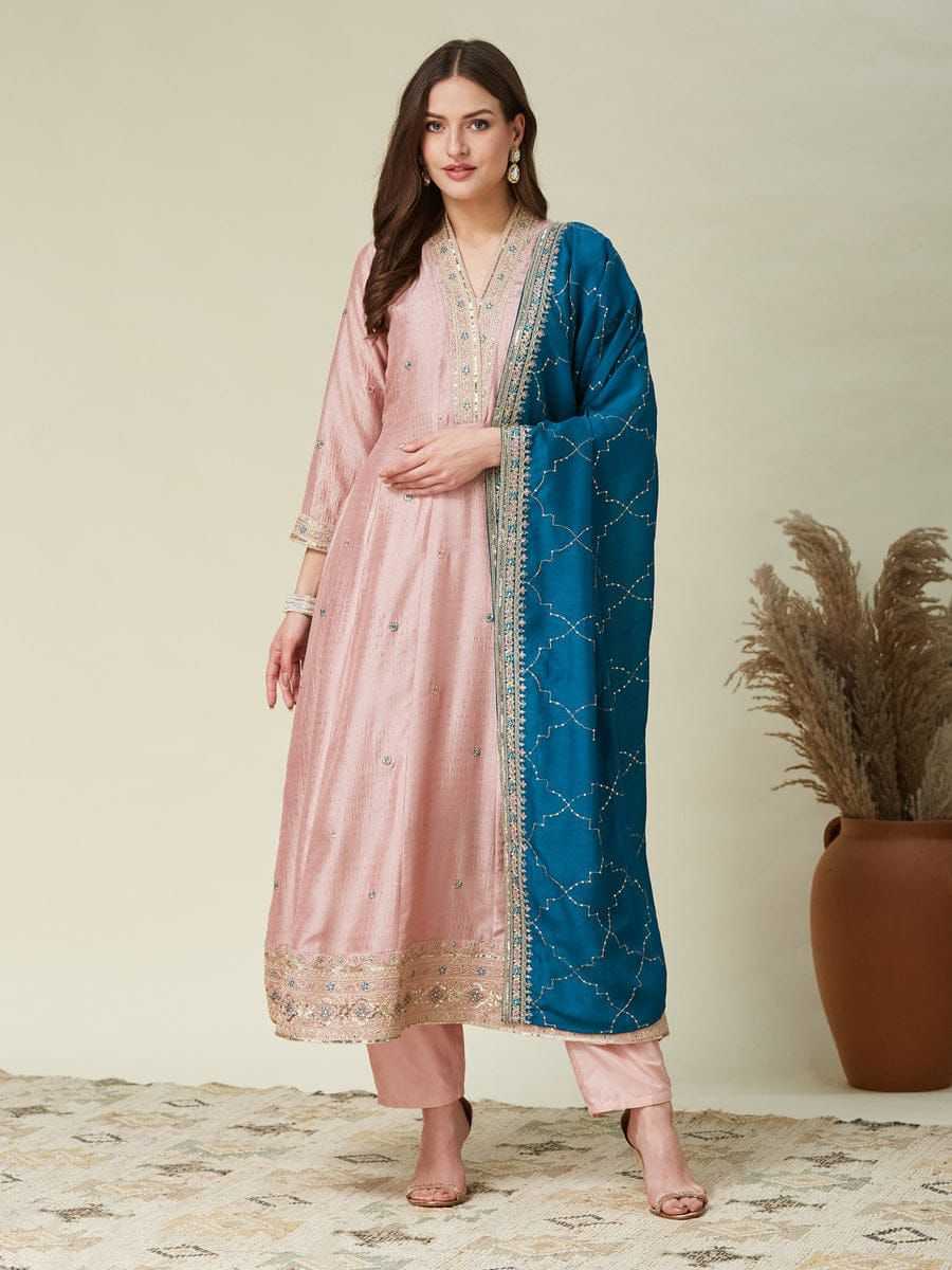 Vichitra Silk Anarkali Kurti