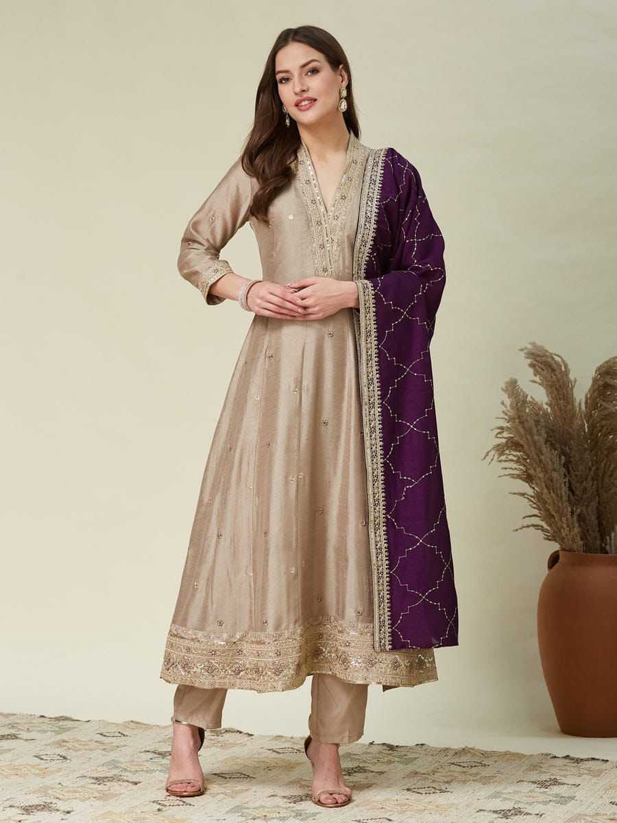 Vichitra Silk Anarkali Kurti
