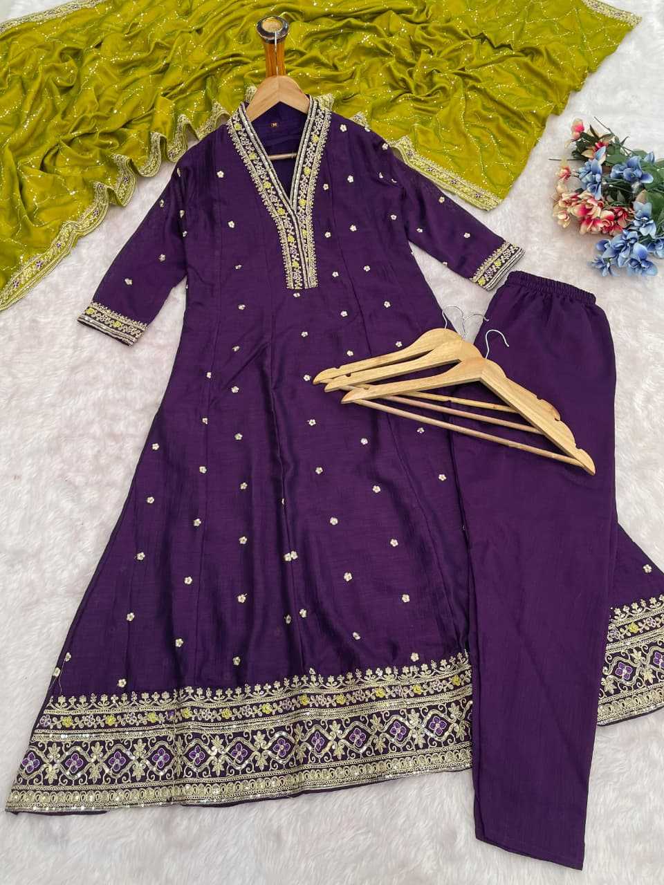 Vichitra Silk Anarkali Kurti