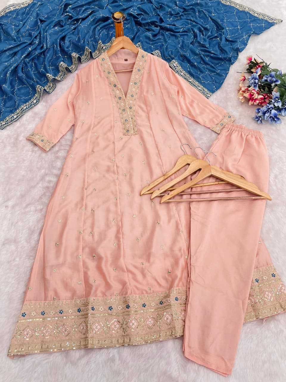 Vichitra Silk Anarkali Kurti