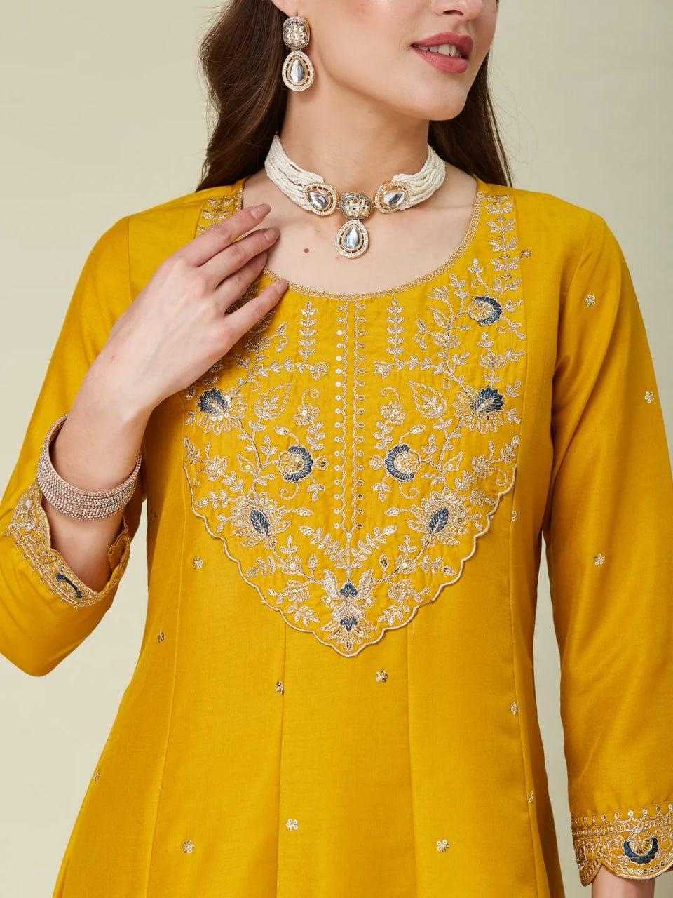 Vichitra Silk Anarkali Kurti