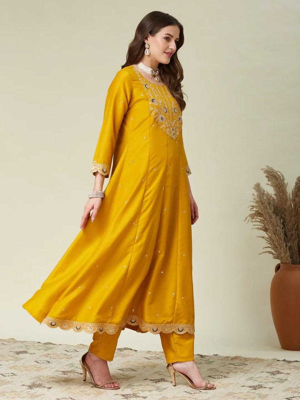 Vichitra Silk Anarkali Kurti