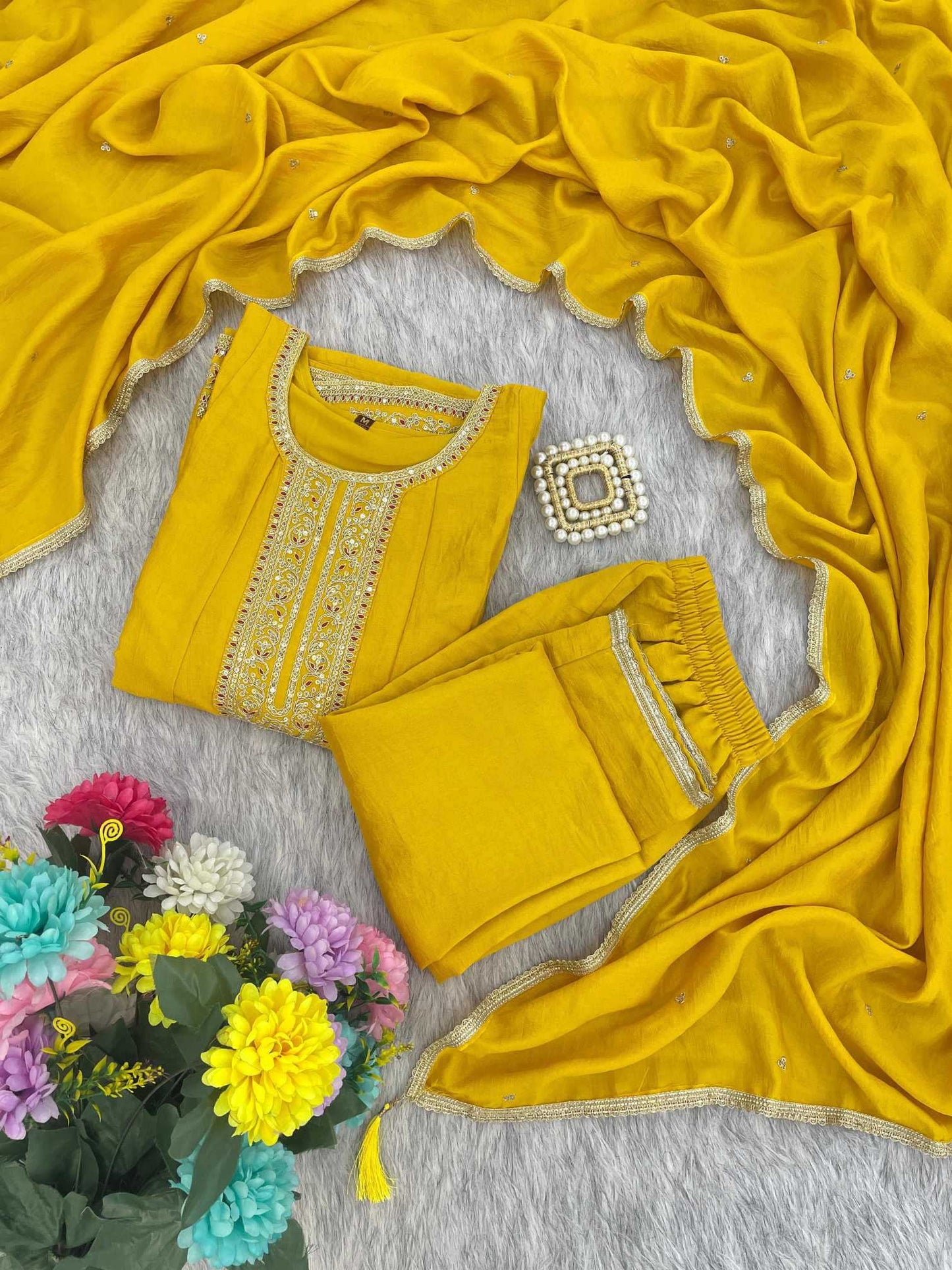 Vichitra Silk Designer Kurti