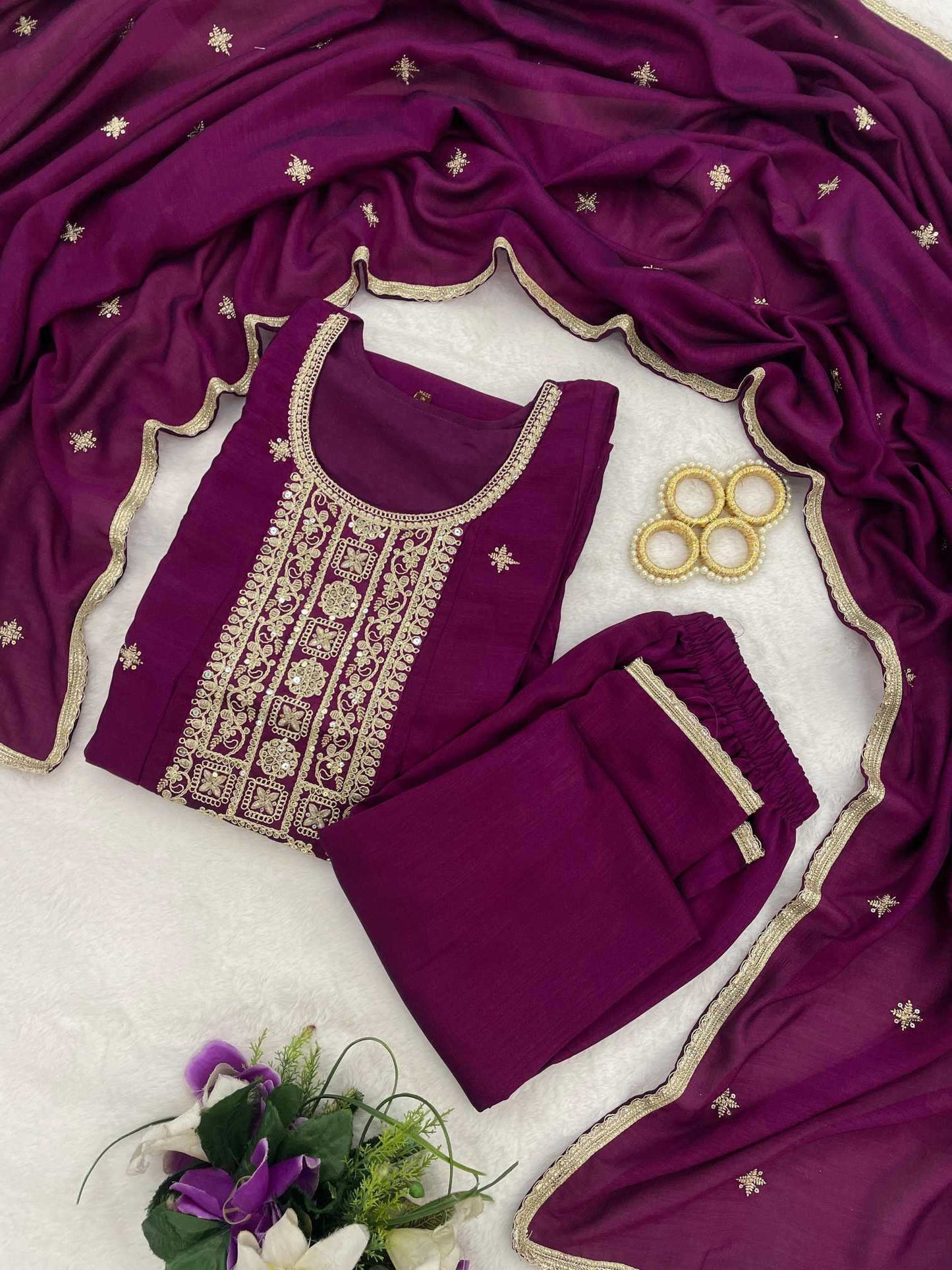 Vichitra Silk Designer Kurti