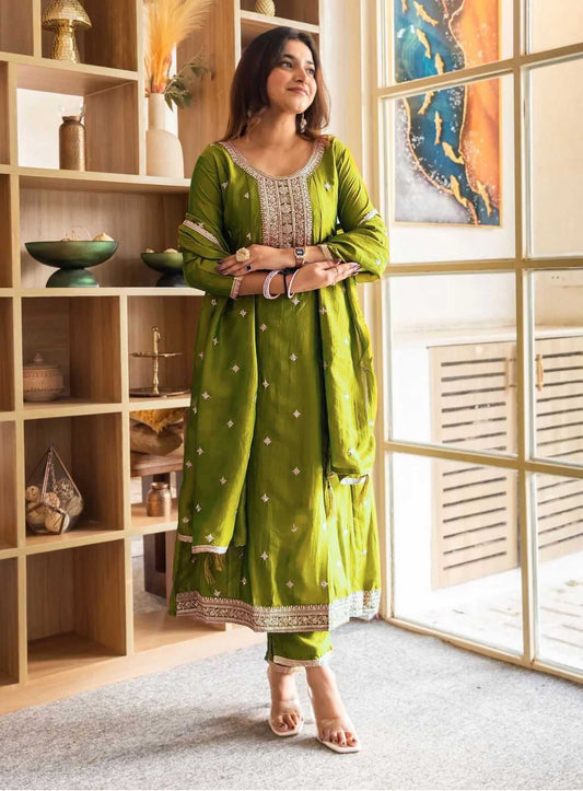 Vichitra Silk Designer Kurti